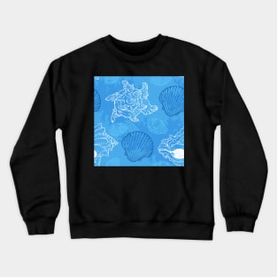 Sea Shells and Sea Life Pattern Crewneck Sweatshirt